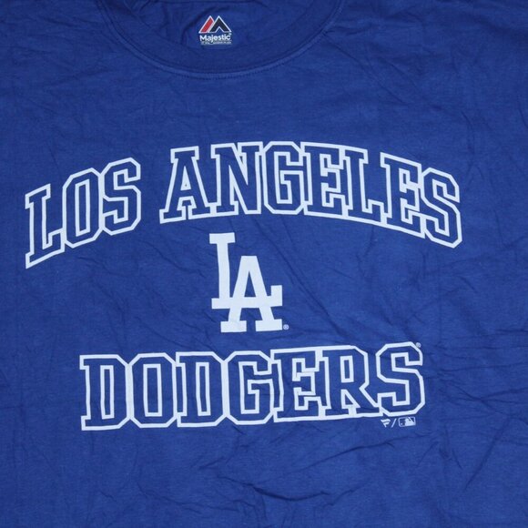 Los Angeles Dodger Men Blue Tee Shirt Short Sleeve Majestic Heart Size XL - Picture 6 of 10